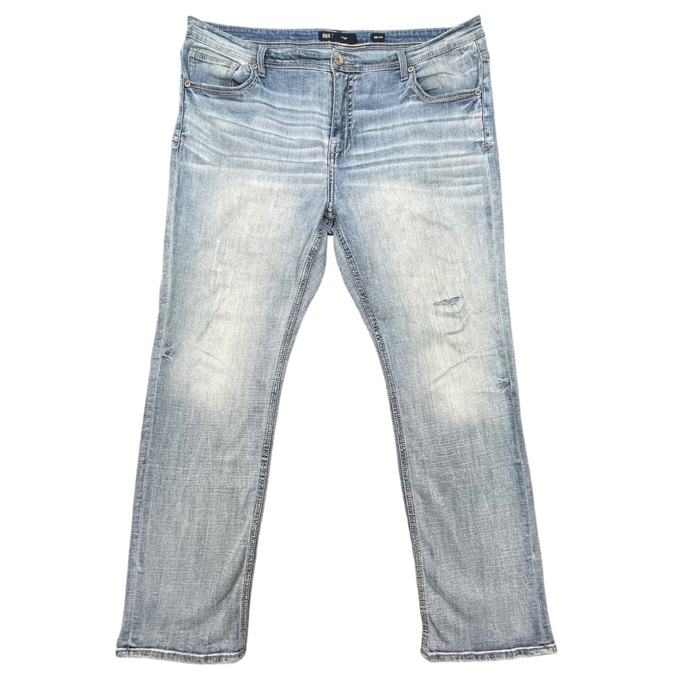 BKE Light Wash Tyler Straight Leg Distressed Jeans Mens 42x34